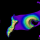 Digital elevation model showing the topography of Iceland’s Surtsey island (left) and Hunga Tonga-Hunga Ha’apai (right). Image: NASA